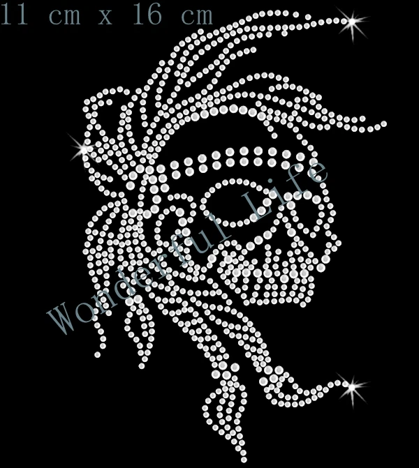 Бесплатная доставка череп платок бриллиант мотив стразы|rhinestone transfers|diamante motifsmotif