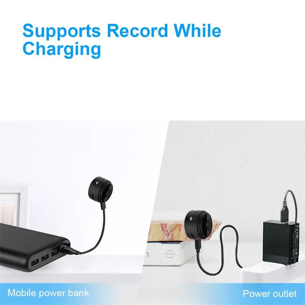 Мини Wi Fi камера HD 1080P с широкоугольным ночным видением крошечная безопасности для