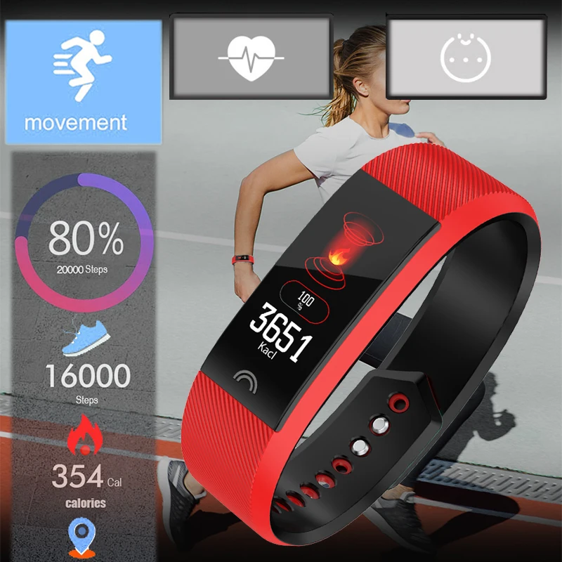 Смарт браслет F6 для мужчин и женщин фитнес с пульсометром монитором кровяного