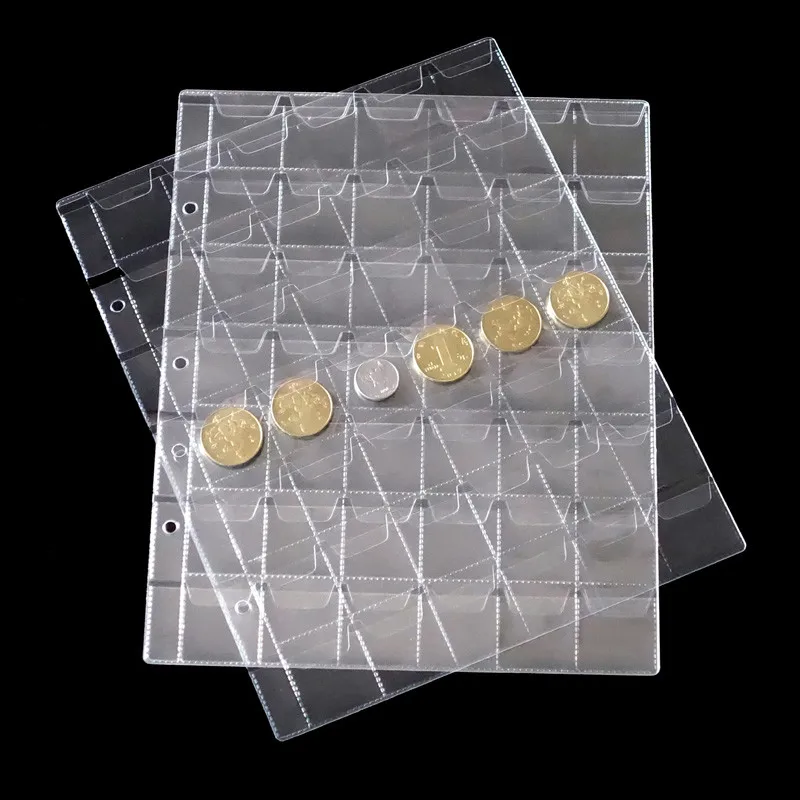 

30PCS album for coins albums page 20/30/42 pocket coins collection PVC transparent inside pages 252 x 200 mm coins loose leaf