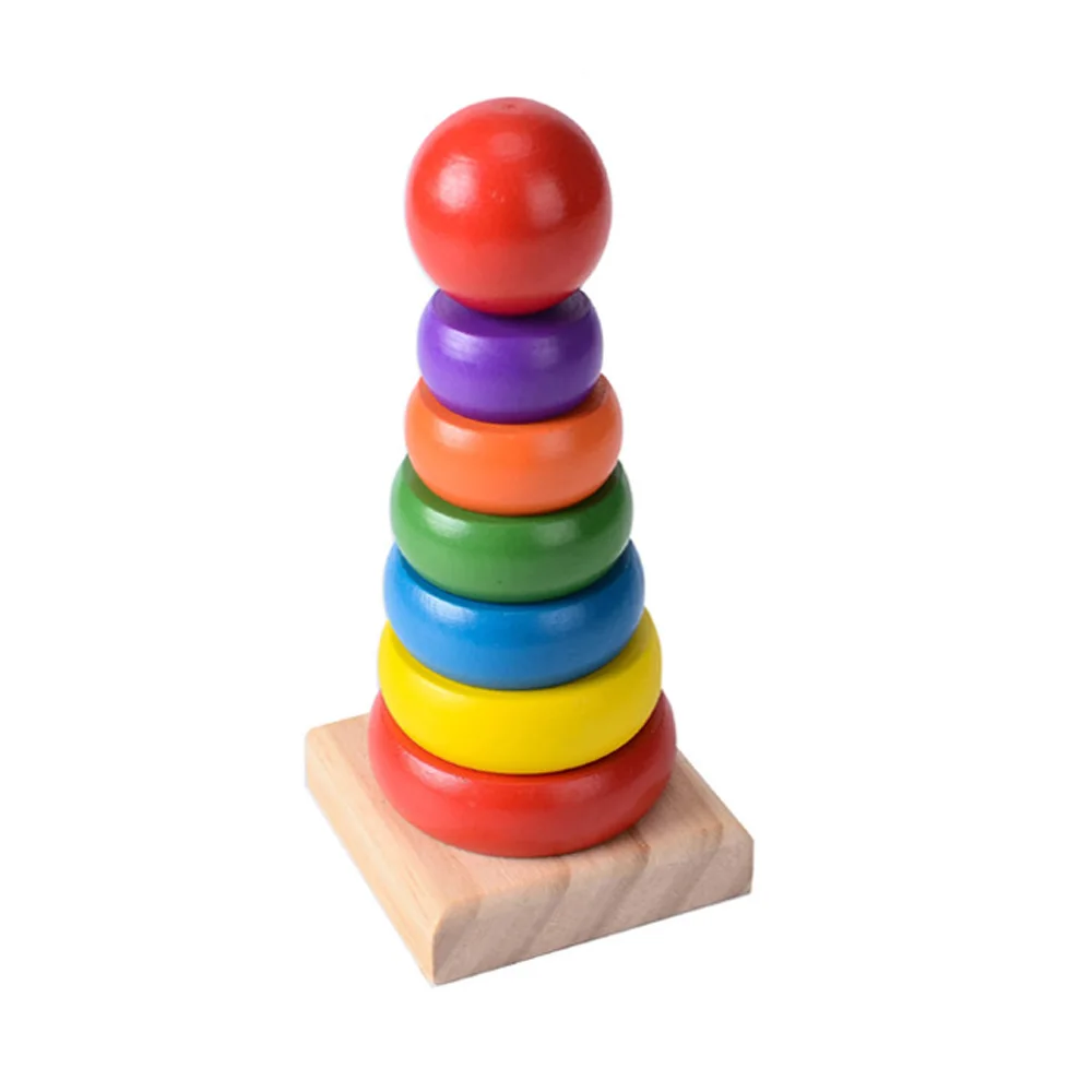 Милые Jenga радужные блоки штабелер укладка Радуга башня деревянные сборные