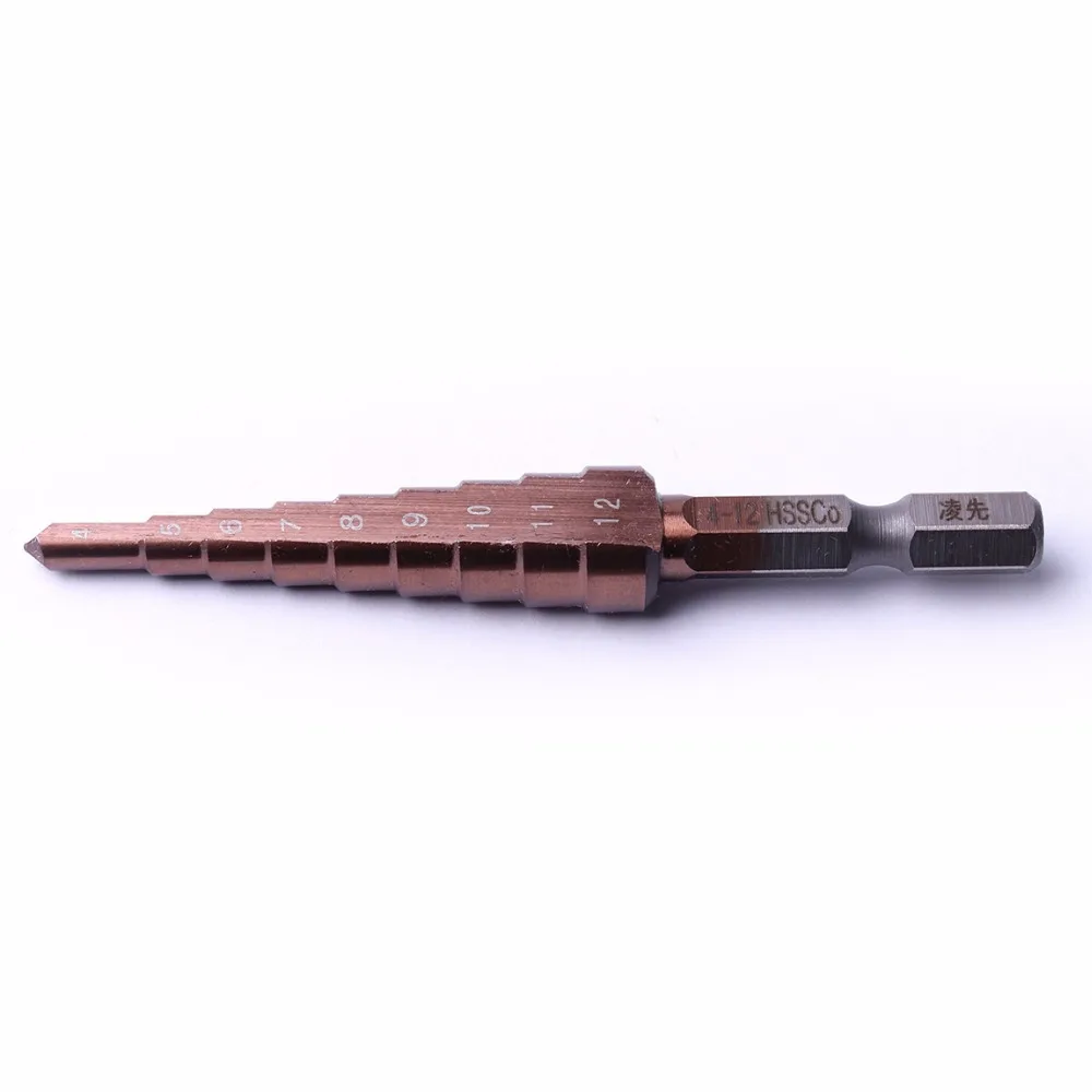 1 шт. HSS Co M35 4 12 мм прямой слот шестигранная ручка ступенчатое сверло прямое