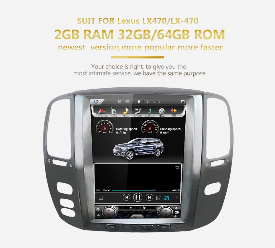 KiriNavi 12," сенсорный экран Android для LEXUS LX470 Автомобильный DVD Радио аудио gps навигация монитор мультимедиа воспроизведение