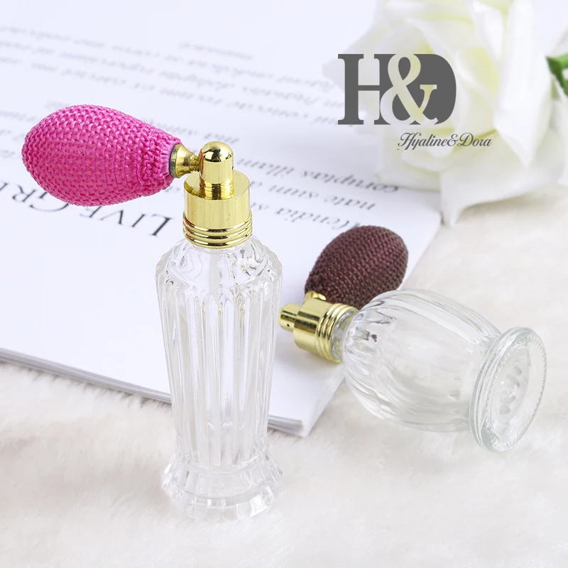 H & D набор из 2 прозрачных винтажных пустых многоразовых флаконов для духов