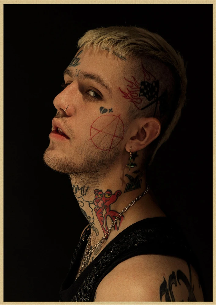 Рэпер Lil Peep плакат крафт-бумага наклейки на стену ВИНТАЖНЫЙ ПЛАКАТ качество для гостиной домашний декор - Цвет: Белый