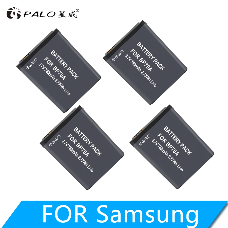 

PALO 4Pcs BP-70A EA-BP70A IA-BP70A BP70A Battery for SAMSUNG AQ100, DV150F, ES65, ES67, ES70, ES71, ES73,ES74,ES75,ES80,MV800