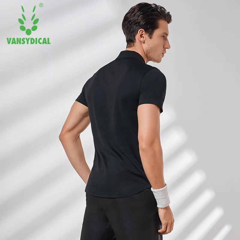 Мужские футболки для бега Vansydical спортивные футболки-поло с коротким рукавом