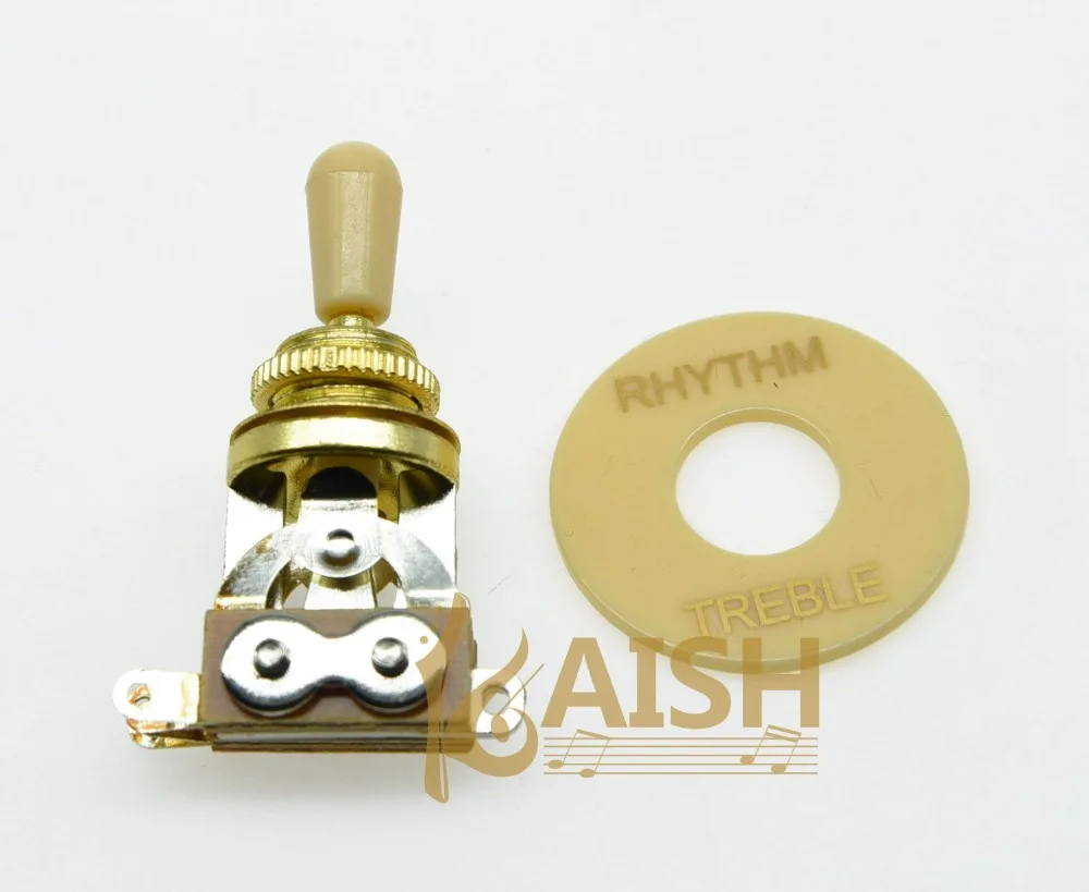 

KAISH Guitar 3 Way Toggle Switch Gold w/ Cream Tip and Plate for LP SG