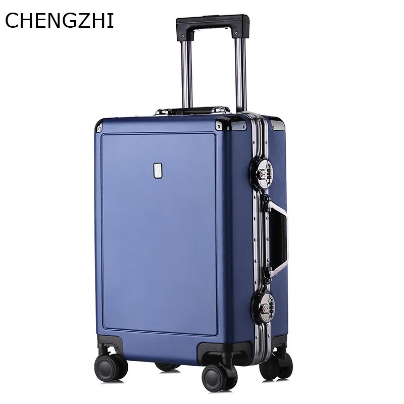 

Чемодан на колесиках CHENGZHI, 20 дюймов, 24 дюйма, алюминиевый каркас, износостойкий чемодан на колесиках