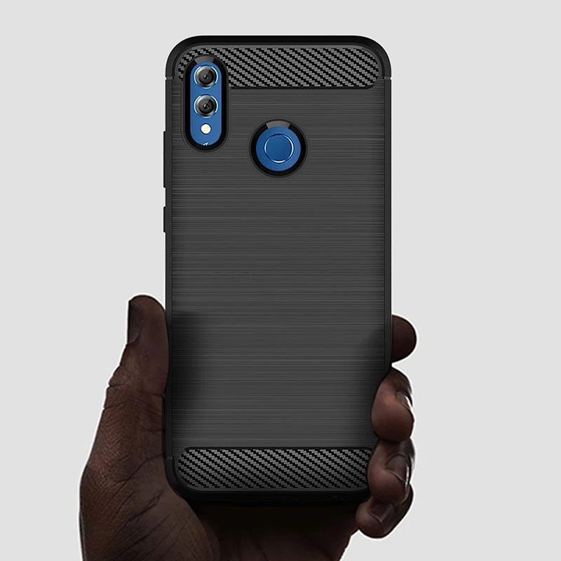 Чехол для Huawei P Smart 2019 мягкий силиконовый матовый чехол из углеродного волокна