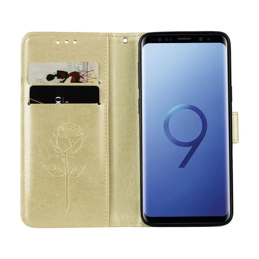 Для Samsung Galaxy S8 S9 Plus кожаный чехол книжка с цветочным рисунком для SAMSUNG S 8 9 S8plus S9plus