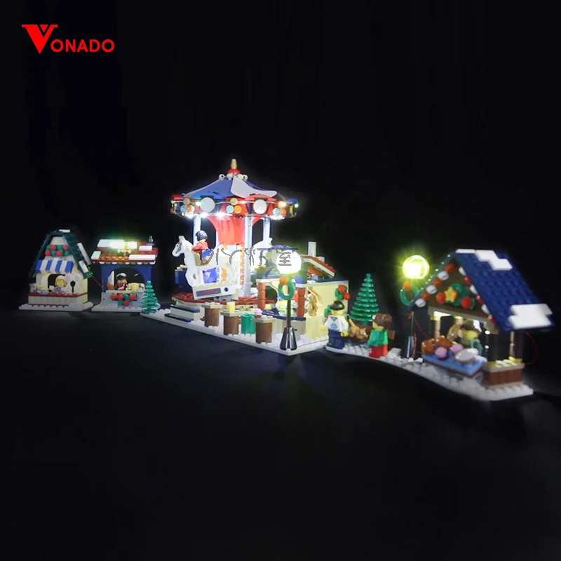 Светодиодная лампа для Lego 10235 lego Рождество Зима деревенский рынок строительные