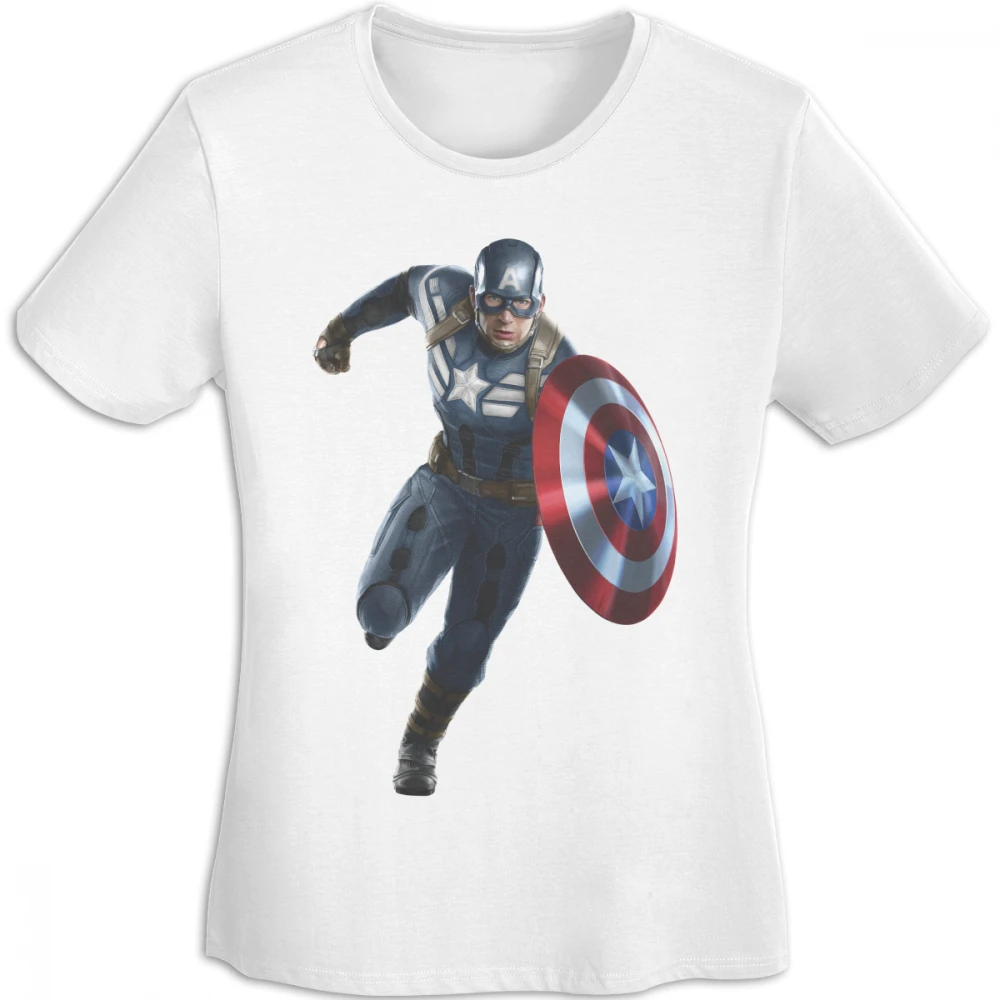 Custom Painted Inkjet Printing DIY Pattern-Captain America Male Female T-shirts 3D Printed Short Sleeve Clothing Women Tops 2018 | Женская