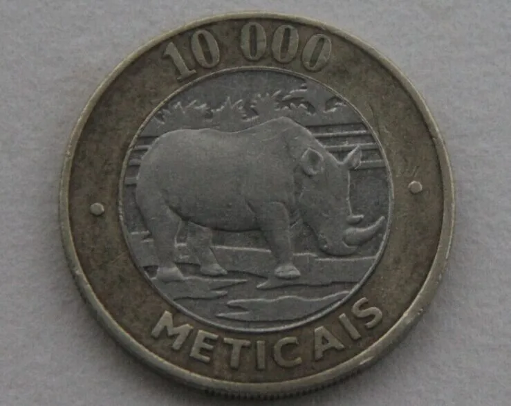 Mozambik 10000 Meticais монета двухцветная rhino Edition Африка Страна для collition 100% реальные Amd