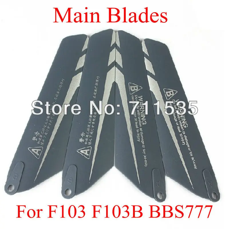 

Plastic Main Rotor Blades Propellers Spare Parts For DFD AVATAR 4Ch F103 F103B BBS777 RC Helicopter ( Blade helikopter )