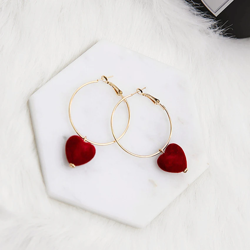 Весна Новый Изысканный Позолоченный Круглый Большой Круг Кулон Сердце Женщины