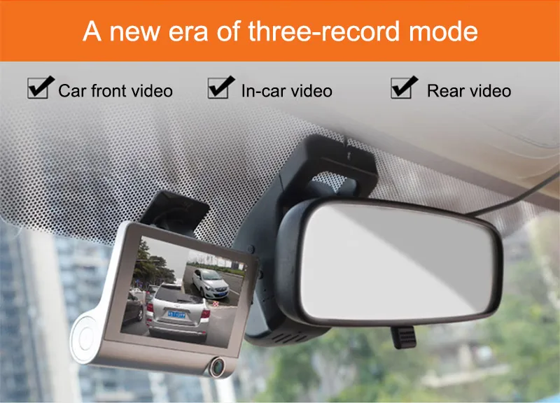 3 объектива Dash Cam FHD 1080P Автомобильная Камера Передняя внутренняя задняя три видео рекордера защищают вас безопасный высококачественный четкий экран Автомобильные видеорегистраторы