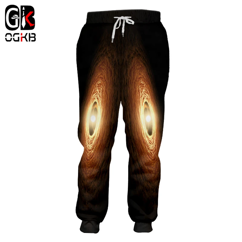 OGKB 3D Galaxy Space спортивные штаны черные мужские/женские крутые с принтом джоггеры
