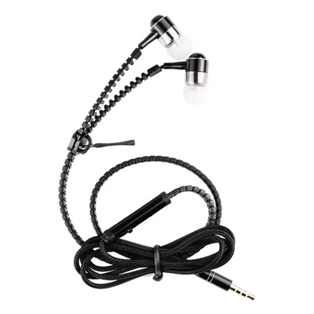 In ear Stereo 3 5 мм Jack Earbuds Zipper Phone наушники Спортивная гарнитура 32 10 500 Гц с 1 2 м/47 дюйма 18