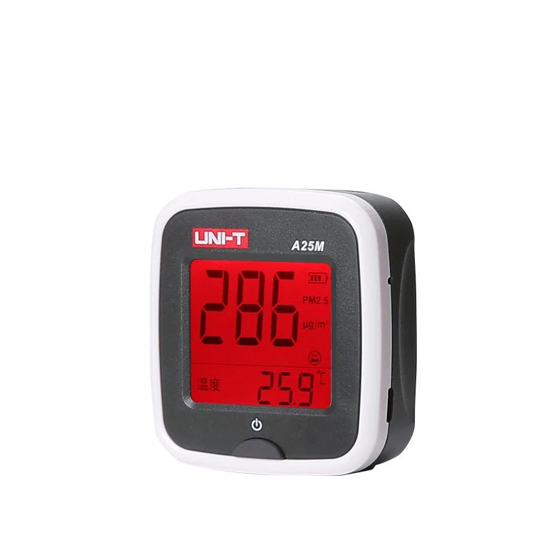 UNI-T A25M PM2.5 тестеры измерения скорости воздуха 0~ 500ug куб. М Авто Диапазон перегрузки показывают входную батарею