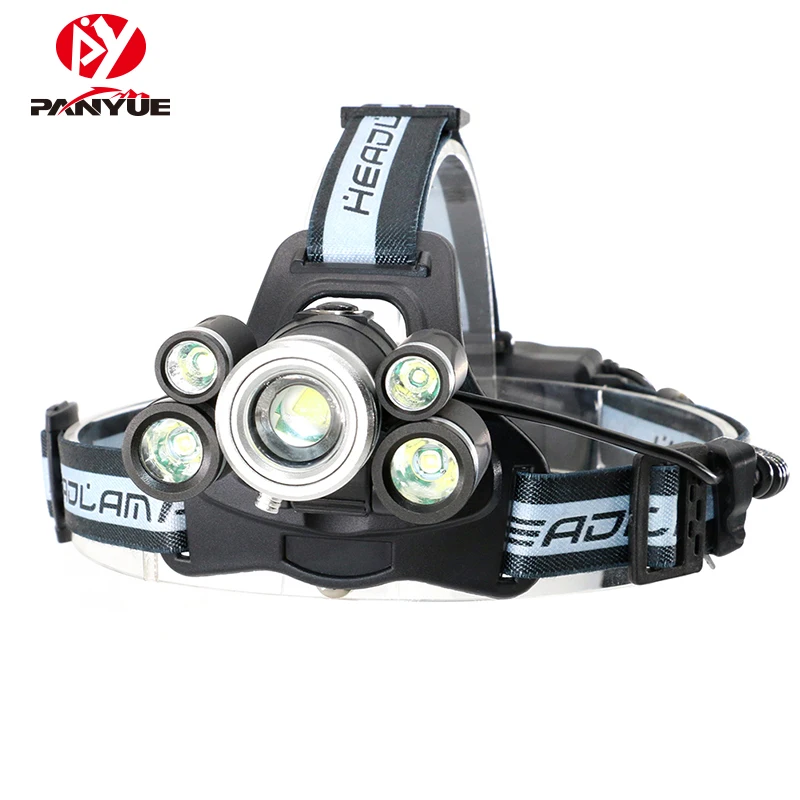 

PANYUE 10PCS High Power LED Headlamp 6000 Lumen Waterproof USB Rechargeable Zoomable Headlight Head Lamp with SOS Whistle