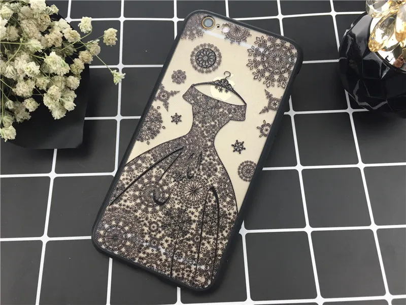 Sexy Black Henna Mandala Flower Bra Case For Iphone 7 7Plus 6 Plus 5 5S SE Paisley Totem Soft Back Phone Cover Coque |