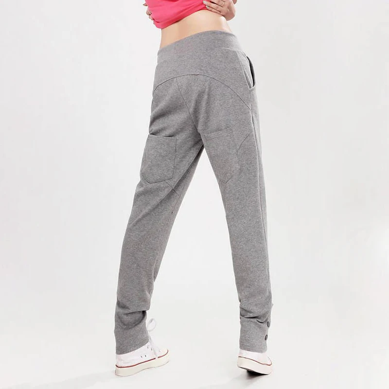 Брюки женские свободные черные красные серые со средней талией|Брюки| |