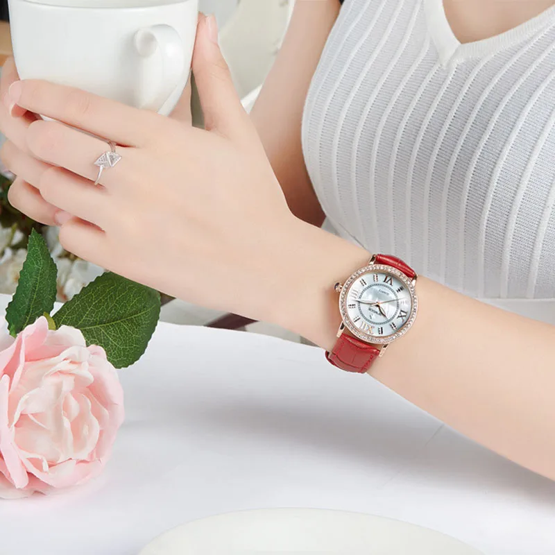 Бренд wwoor женские часы кварцевые винтажные Relogio feminino Кристалл Shell|gift box painting|gift for