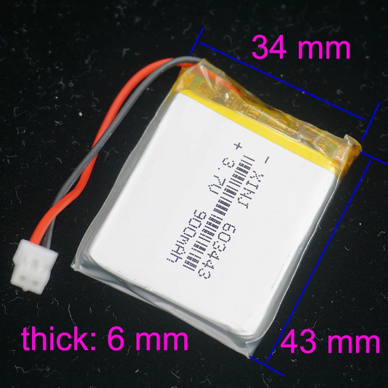 XINJ 3 7 V 900 mAh 603443 LiPo мобильный телефон с полимерным аккумулятором 2pin JST PH 2 0 мм разъем