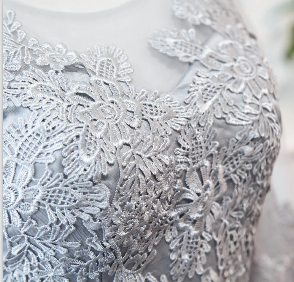 Robe De Soriee, новинка, серое кружевное вечернее платье, длинное, с рукавом-бабочкой, с аппликацией, винтажное, вечернее платье, вечерние платья для женщин