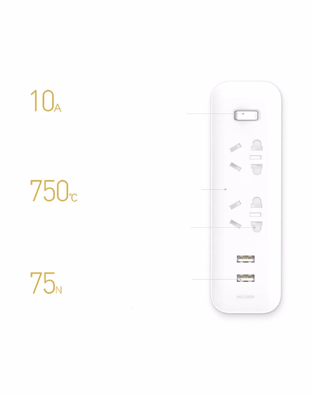 Original Xiaomi Mijia Power Strip Converter Portable Plug Travel Adapter for Home Office 5V 2.1A 2 Sockets USB Fast Charging | Электроника