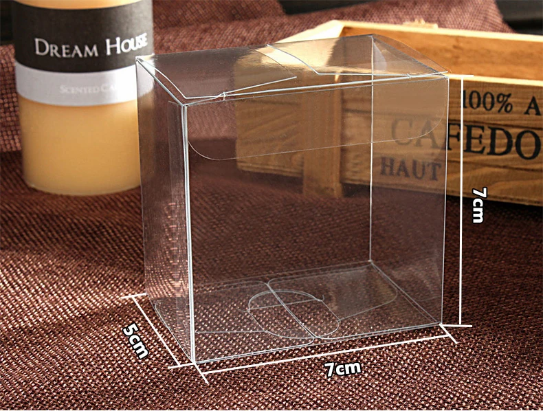 30 шт. 5*7*7 см Свадебная коробка из ПВХ, прозрачная подарочная коробка для косметики, маленькая коробка для упаковки ювелирных изделий, прозрачная пластиковая коробка