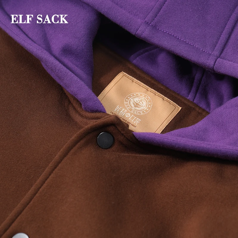 Женское шерстяное пальто ELFSACK повседневное однобортное в полоску с длинным