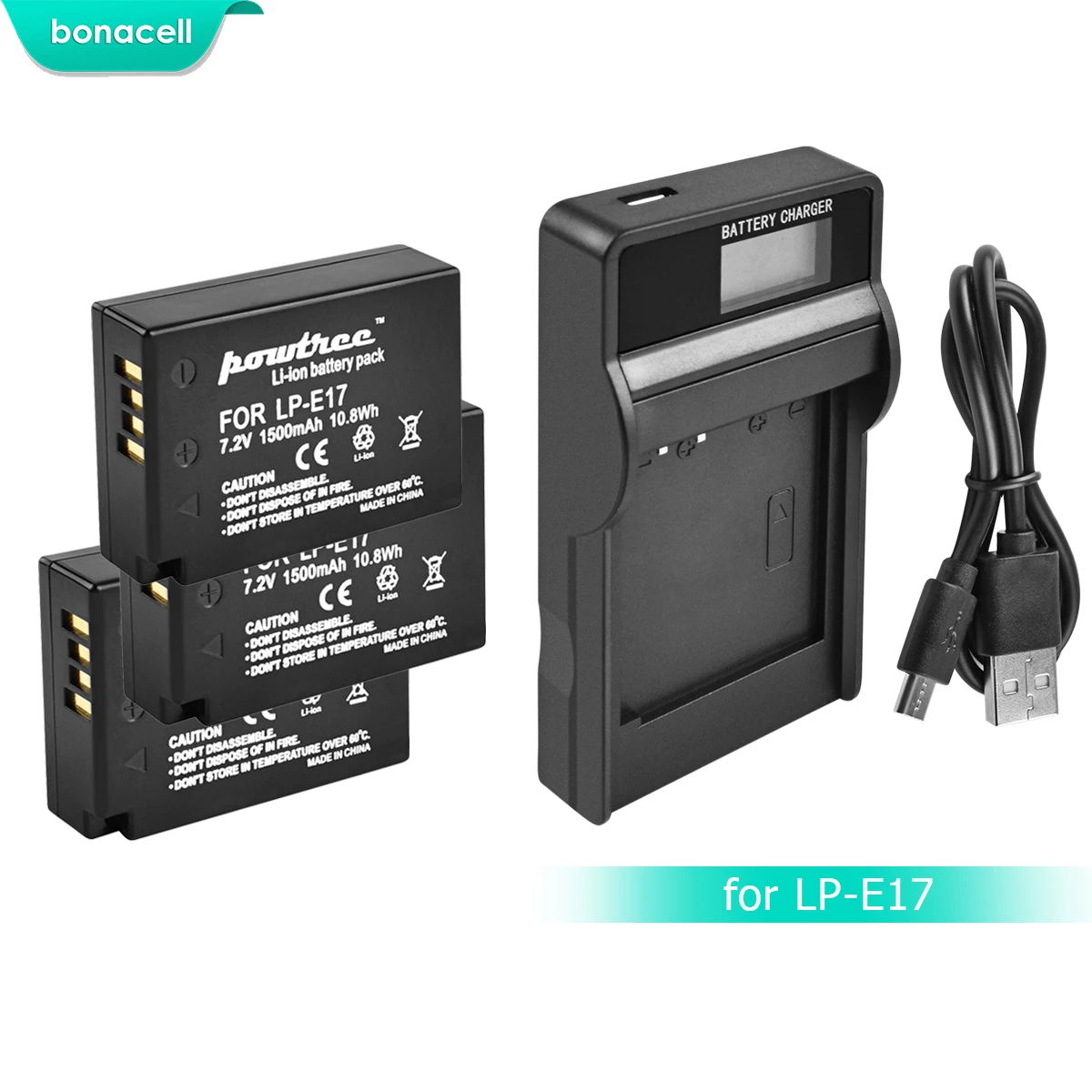 Bonacell 1500 мА/ч, LPE17 LP E17 LP-E17 Батарея+ ЖК-дисплей двойной Зарядное устройство для цифровой однообъективной зеркальной камеры Canon EOS 200D M3 M6 750D 760D T6i T6s 800D 8000D поцелуй X8i L50 - Цвет: 3X Battery Charger