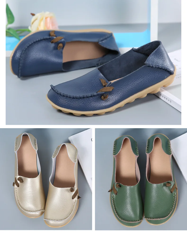 Обувь из натуральной кожи; женская обувь на плоской подошве; мокасины; zapatos mujer; лоферы из мягкой кожи; женская повседневная обувь на плоской подошве; большие размеры 35-44