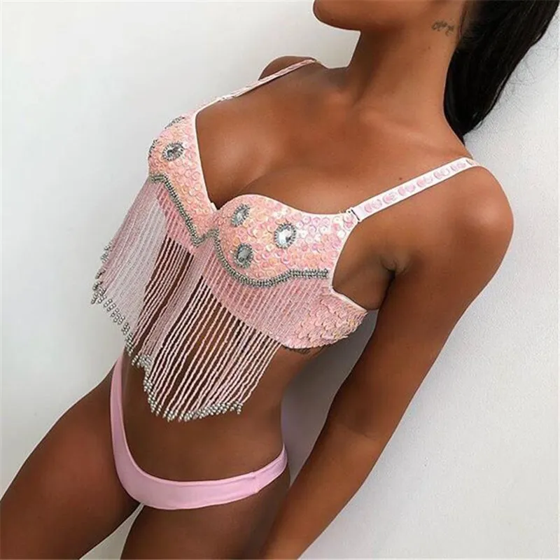 Amazon сексуальный ночной клуб танец живота блёстки кисточки шоу одежда Meibei нижнее