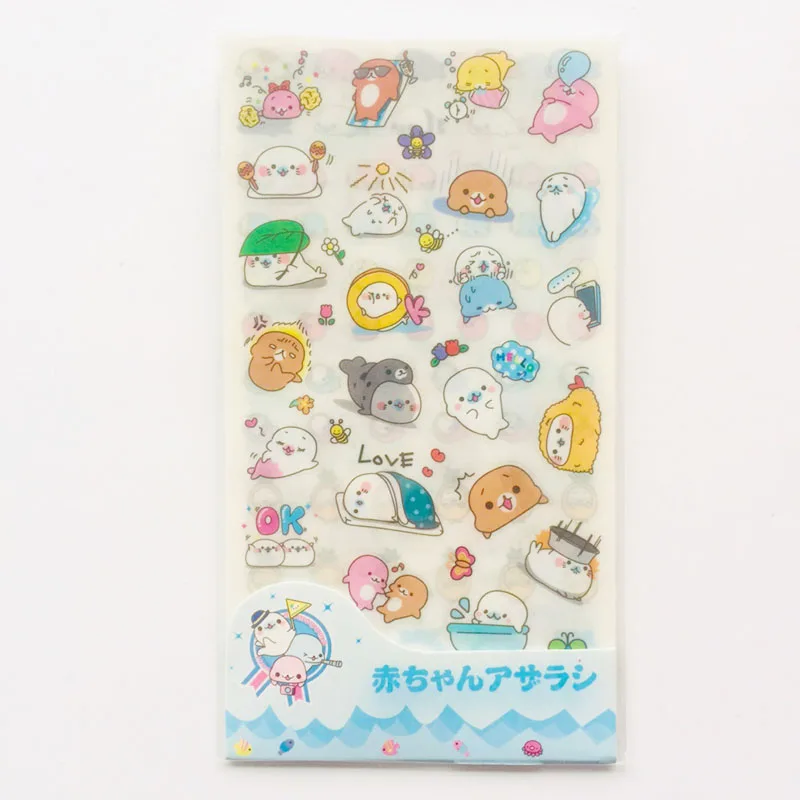 6 листов клейкие ПВХ наклейки Морская лев|stationery stationery|stationery paperstationery kawaii |