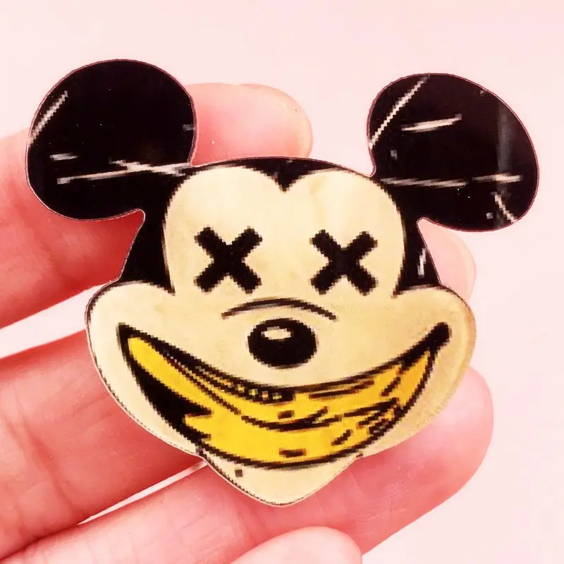 1 шт., акриловая брошь с Микки Маусом из мультфильма Harajuku Icons, Значки для девочек, булавка, украшение для рюкзака, броши для рукоделия