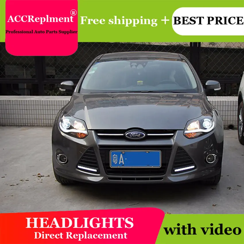 Автомобильный Стайлинг для 2012 2014 Ford Focus светодиодный фары Новый Focus3 DRL Объектив