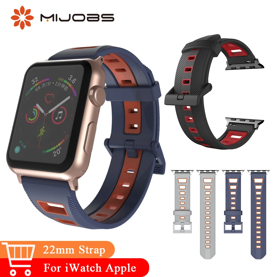 Mijobs 20 мм 22 мм ремешок на запястье для Xiaomi Huami Amazfit Bip BIT PACE Lite силиконовый браслет аксессуары браслет ремешок для часов