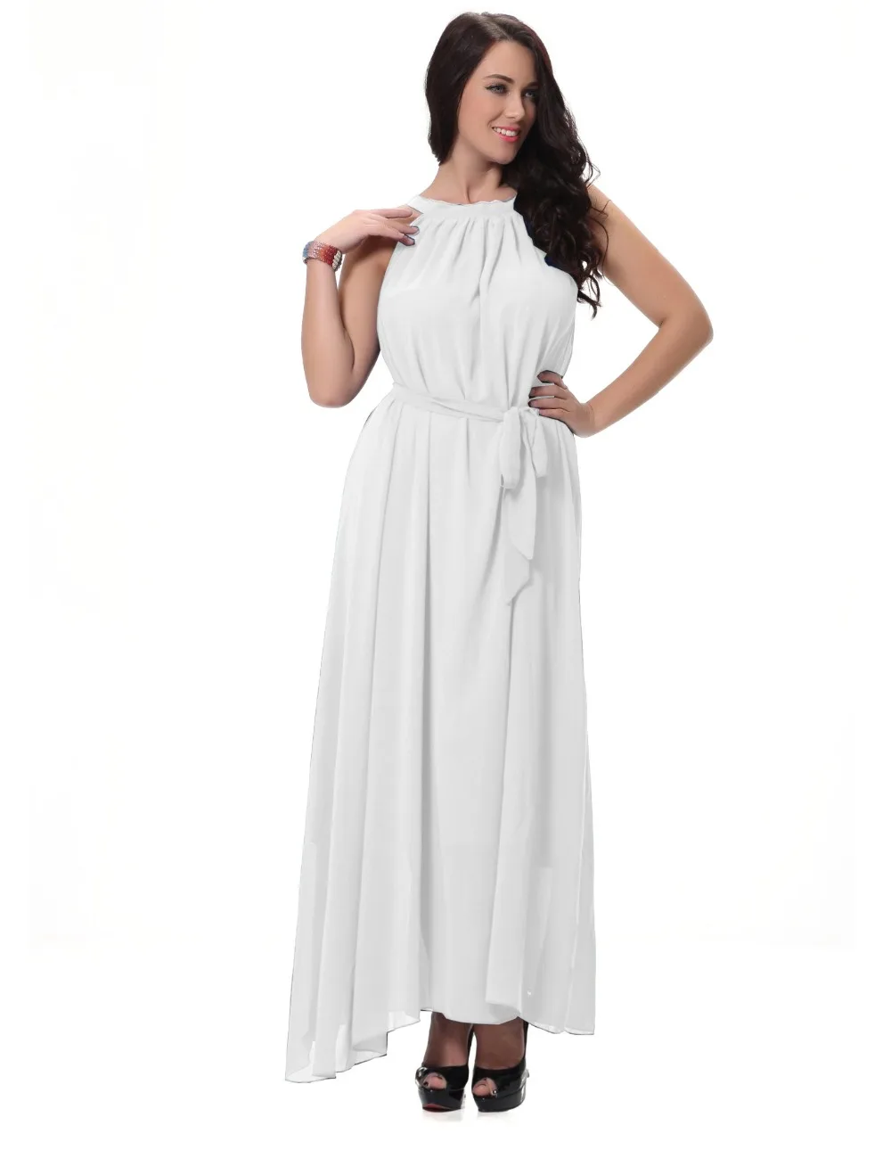 Женское летнее платье элегантное вечернее шифоновое большого размера без