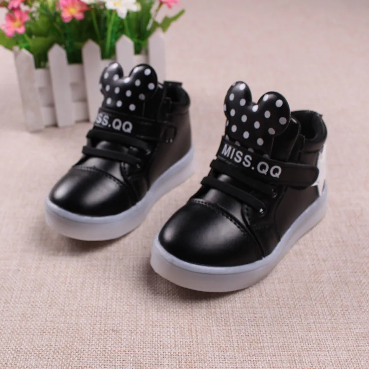 JIANDIAN New children's shoes LED luminous girls' Sports lights baby high hand flashing | Детская одежда и обувь