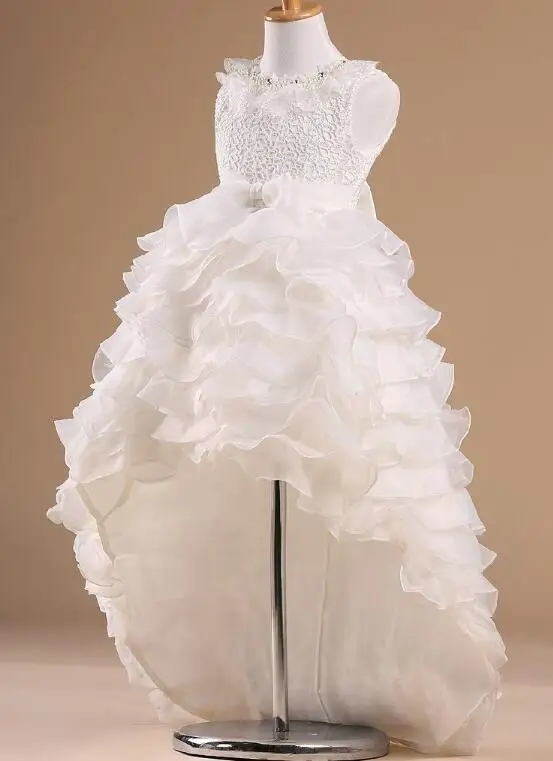 2017 New Wedding Party Formal Flowers Girl Dress Baby Pageant Dresses Birthday Cummunion Toddler Kids Tulle Custom | Детская одежда и