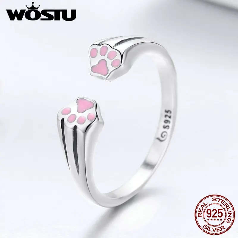 WOSTU настоящее 925 пробы серебряное милое для домашних животных с отпечатками
