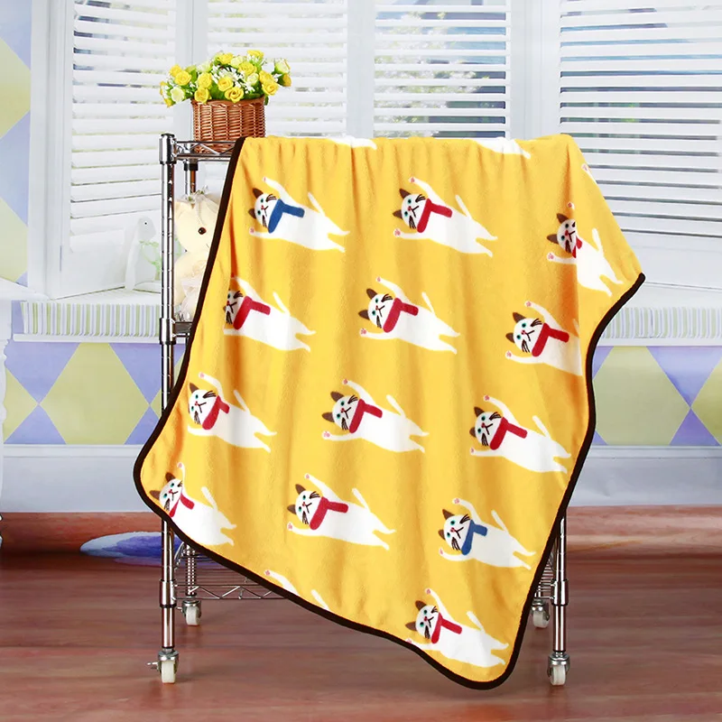 Зимний теплый мягкий коралловый флисовый коврик для кровати с изображением кота