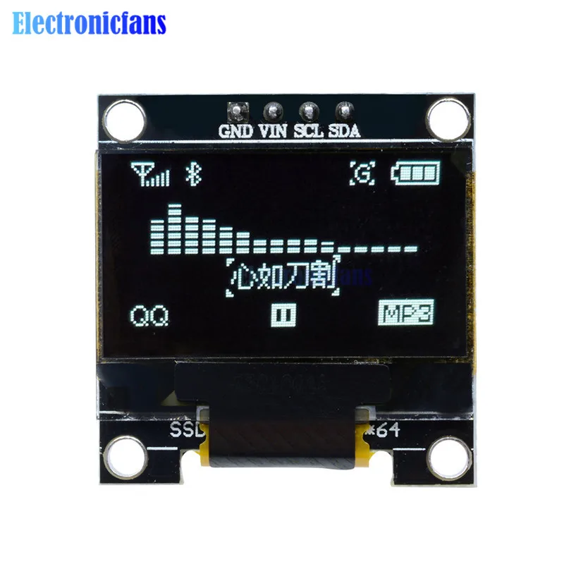 0,9" I2C IIC Серийный 128X64 128*64-белый топ с o-образным светодиодный ЖК-дисплей светодиодный Дисплей модуль SSD1306 12864 3V~ 5V DC 0,96" SPI серийный модуль для Arduino