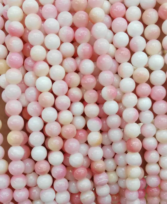 Бусины из ракушек круглые бусины розового и красного цвета для браслетов
