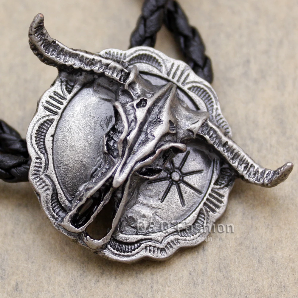 Новое поступление модный топ с галстуком-бабочкой и черепом из яловой кожи в