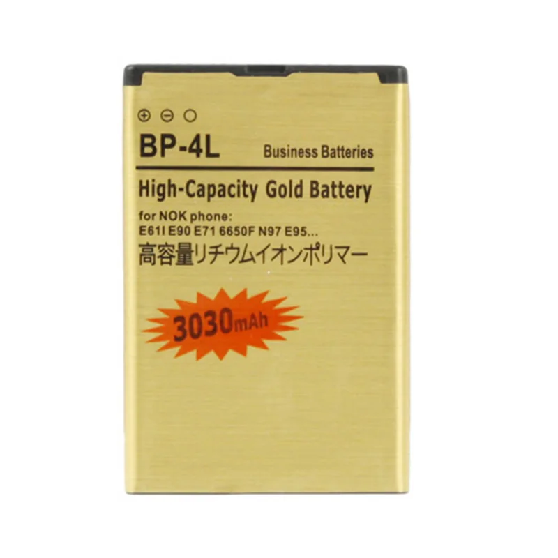 3030 мА/ч, BP-4L BP 4L золотистый Сменный аккумулятор для Nokia E61i E63 E90 E90i 6650F N97 N97i E95 E71 E72 E73 E75 E52 E55 батареи