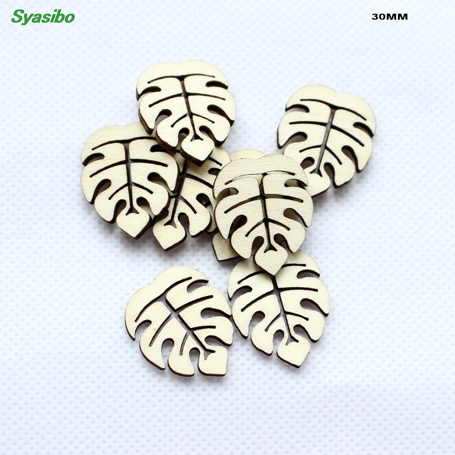 (20 шт./лот) 30 мм натуральные пустые деревянные ювелирные изделия Monstera для вечерние